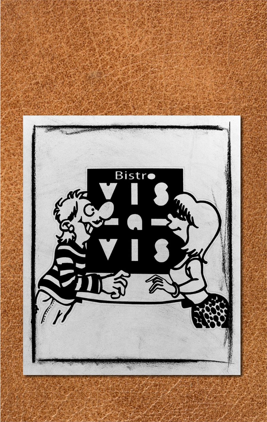 Speisekarte Vis-à-Vis — Titelseite mit dem Bistro-Logo